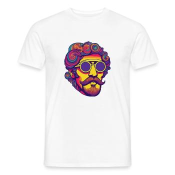 Hipster chéper - T-shirt homme - blanc - Devant - AI Model Male 178 dark (178cm)