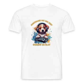 Gaming-Hund, Gaming im Blut, Hundeliebe - Männer T-Shirt - Weiß - Vorne - AI Model Male 178 dark (178cm)