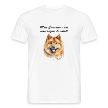 Eurasier rayon de soleil - T-shirt homme - blanc - Devant - AI Model Male 178 dark (178cm)