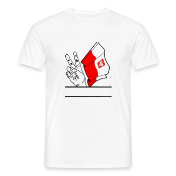 Flagge Polen transparentes Peace-Zeichen Textfeld - Männer T-Shirt - Weiß - Vorne - AI Model Male 178 dark (178cm)