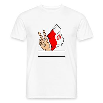 Flagge Polen Friedenszeichen Textraum - Männer T-Shirt - Weiß - Vorne - AI Model Male 178 dark (178cm)