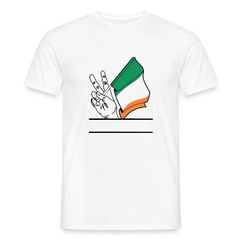 Flagge Irland transparent Peace-Zeichen Textraum - Männer T-Shirt - Weiß - Vorne - AI Model Male 178 dark (178cm)