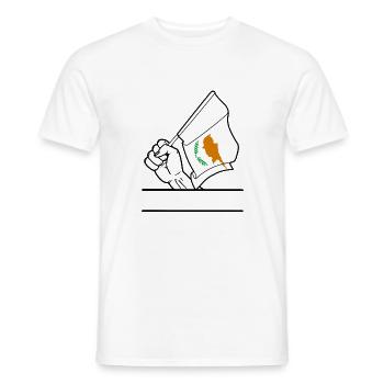 Flag Cyprus transparent fist text space - Men's T-Shirt - white - Front - AI Model Male 178 dark (178cm)