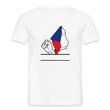 Flagge Tschechien transparenter Fausttextraum - Männer T-Shirt - Weiß - Vorne - AI Model Male 178 dark (178cm)