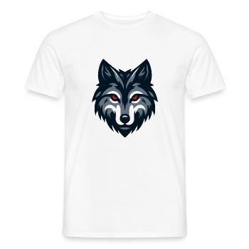 Angry red-eyed wolf - Men's T-Shirt - white - Front - AI Model Male 178 dark (178cm)