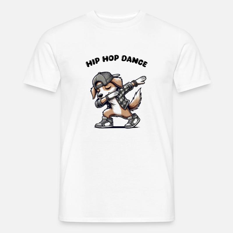 hund dabbing comic - Männer T-Shirt - Weiß