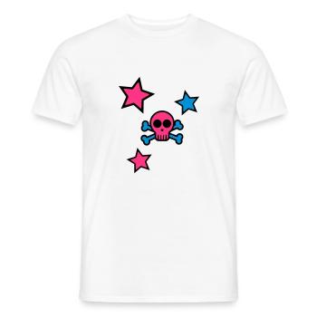 skull - Men's T-Shirt - white - Front - AI Model Male 178 dark (178cm)
