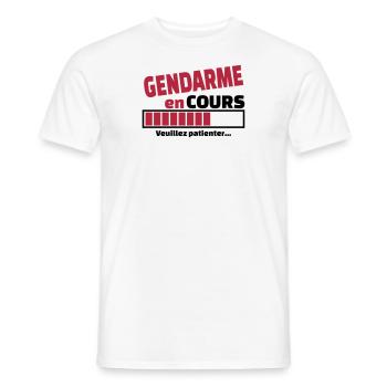 gendarme en cours - T-shirt homme - blanc - Devant - AI Model Male 178 dark (178cm)