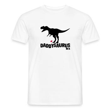 Father's Day Gift Idea daddysaurus - fathers day - Men's T-Shirt - white - Front - AI Model Male 178 dark (178cm)