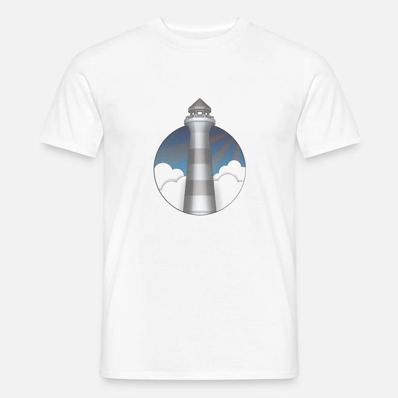 Leuchtturm - Männer T-Shirt - Weiß