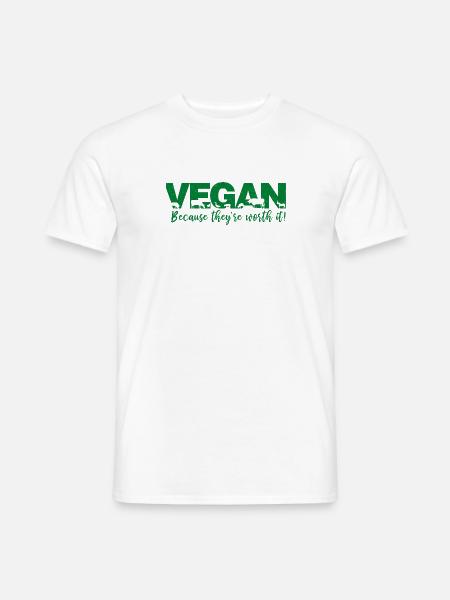 Vegan because they're worth it - Men's T-Shirt - white