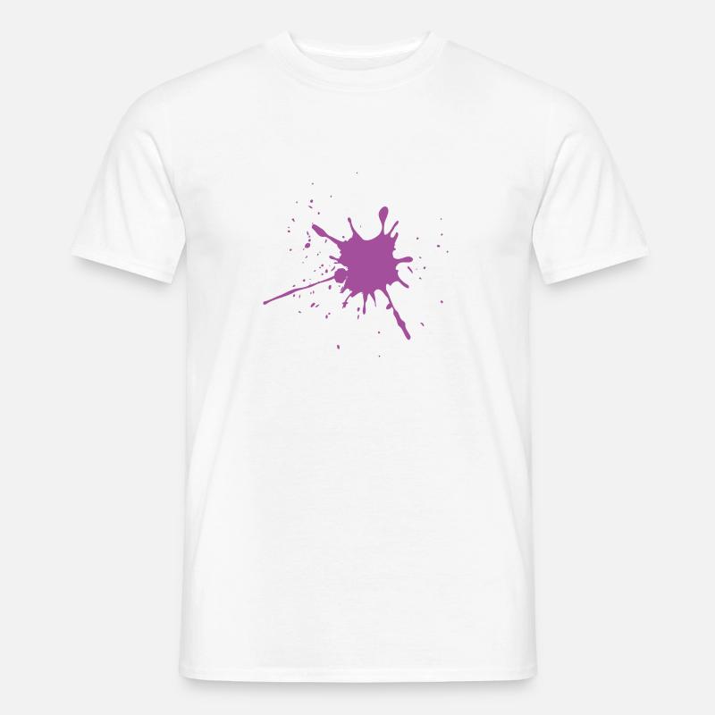 Farbklecks Klecks Farbspritzer magenta Geschenk - Männer T-Shirt - Weiß