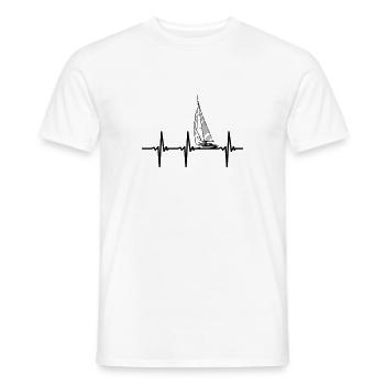 My heart beats for sailboats - Men's T-Shirt - white - Front - AI Model Male 178 dark (178cm)