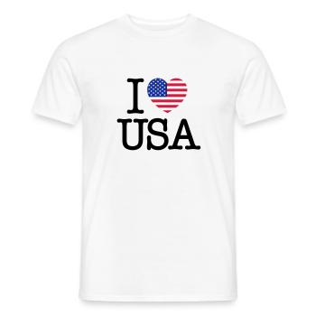 I Love USA - Männer T-Shirt - Weiß - Vorne - AI Model Male 178 dark (178cm)