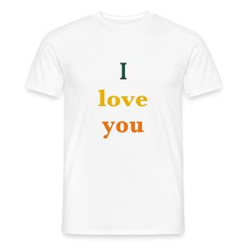 Je t'aime - T-shirt homme - blanc - Devant - AI Model Male 178 dark (178cm)