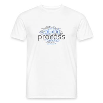 Word Cloud Process Mining - Men's T-Shirt - white - Front - AI Model Male 178 dark (178cm)