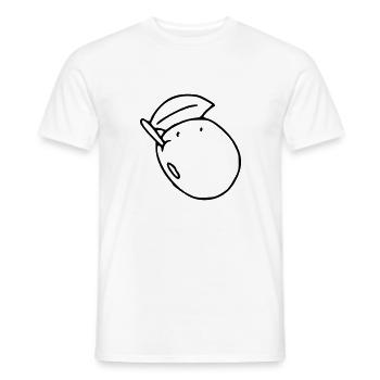 Prune Emoji fruit broder croquis noir - T-shirt homme - blanc - Devant - AI Model Male 178 dark (178cm)