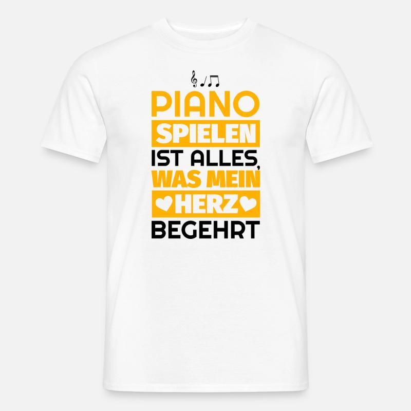 Piano Geschenke - Männer T-Shirt - Weiß