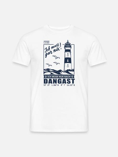 Dangast Urlaub Nordsee Jadebusen Strand Leuchtturm - Männer T-Shirt - Weiß