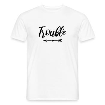 Gémeaux Sort jumeau Double Trouble - noir - T-shirt homme - blanc - Devant - AI Model Male 178 dark (178cm)