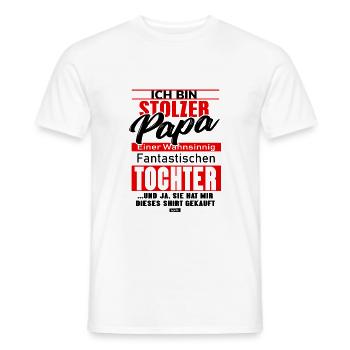 Papa Fier d’une fille 2 HARIZ Papa Fête des Pères G - T-shirt homme - blanc - Devant - AI Model Male 178 dark (178cm)