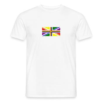 BRITISCHE Gay Pride Union Jack-Flagge - Männer T-Shirt - Weiß - Vorne - AI Model Male 178 dark (178cm)