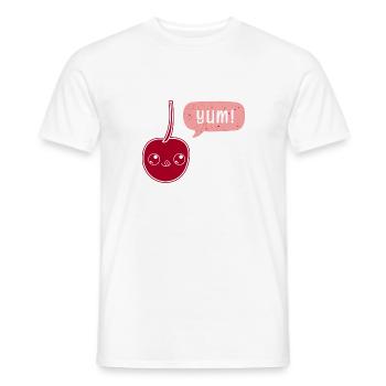 Yummy Cherry - Männer T-Shirt - Weiß - Vorne - AI Model Male 178 dark (178cm)