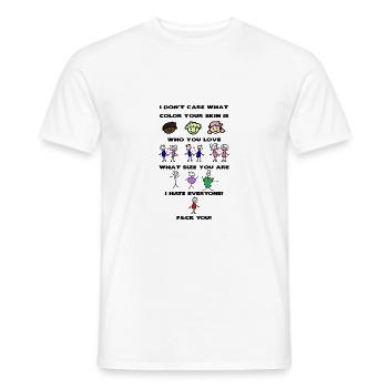 Je hais tout le monde - T-shirt homme - blanc - Devant - AI Model Male 178 dark (178cm)