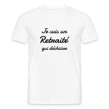Retirement Retired Ruhestand Retraite Retraitée - Men's T-Shirt - white - Front - AI Model Male 178 dark (178cm)