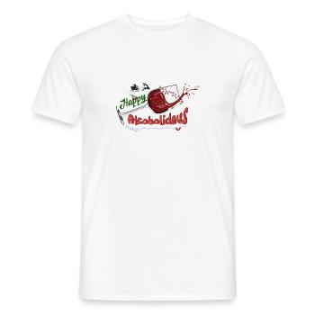 Christmas, wine Christmas, red wine funny wine wine - Men's T-Shirt - white - Front - AI Model Male 178 dark (178cm)