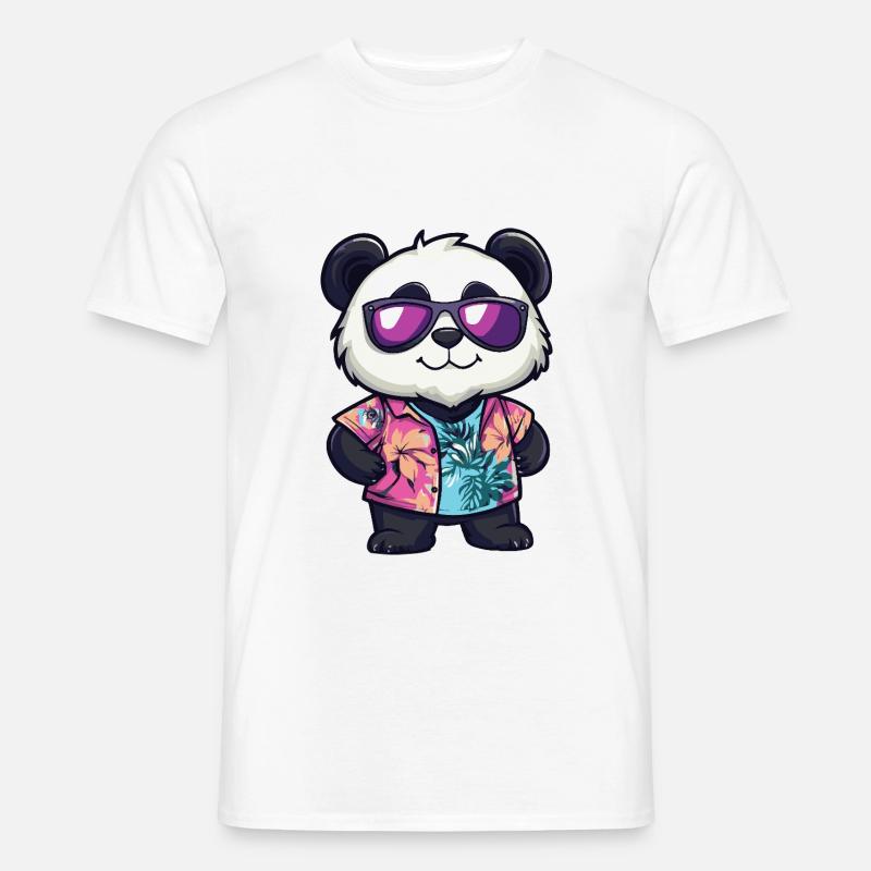 Panda Comic Urlaub - Männer T-Shirt - Weiß