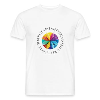 Sérénité - Méditation - Amour - Joie - T-shirt homme - blanc - Devant - AI Model Male 178 dark (178cm)