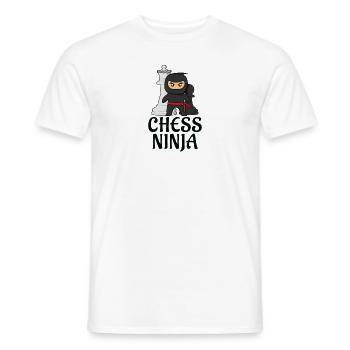 Funny joueur d'échecs t-shirt ninja cadeau enfant - T-shirt homme - blanc - Devant - AI Model Male 178 dark (178cm)