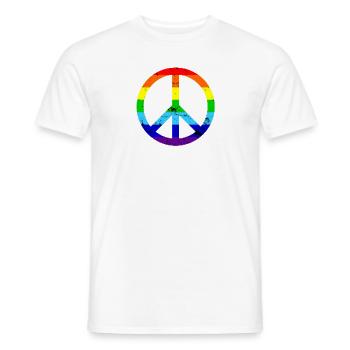 Signe de la paix - Paix et harmonie - T-shirt homme - blanc - Devant - AI Model Male 178 dark (178cm)