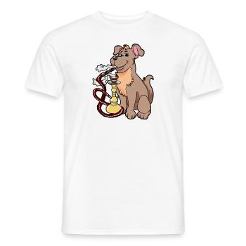 shishadog Hund Wasserpfeife Shisha - Männer T-Shirt - Weiß - Vorne - AI Model Male 178 dark (178cm)