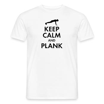 KEEP CALM AND PLANK - Männer T-Shirt - Weiß - Vorne - AI Model Male 178 dark (178cm)