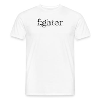 fighter fighter gift idea semicolon depression - Men's T-Shirt - white - Front - AI Model Male 178 dark (178cm)