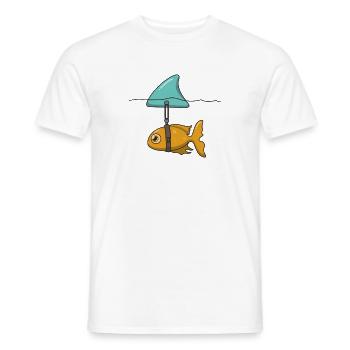 Goldfisch mit Haifischflosse - Männer T-Shirt - Weiß - Vorne - AI Model Male 178 dark (178cm)