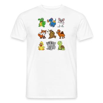 Crocodile Dragon Mouse Chameau Fox Bear Canard éléphant - T-shirt homme - blanc - Devant - AI Model Male 178 dark (178cm)