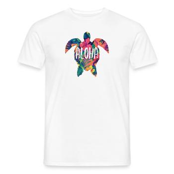 Aloha Gift Party Turtle Vacation Hawaii - Men's T-Shirt - white - Front - AI Model Male 178 dark (178cm)