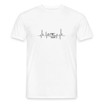 Hubschrauber Herzschlag Beat Pulse - Männer T-Shirt - Weiß - Vorne - AI Model Male 178 dark (178cm)