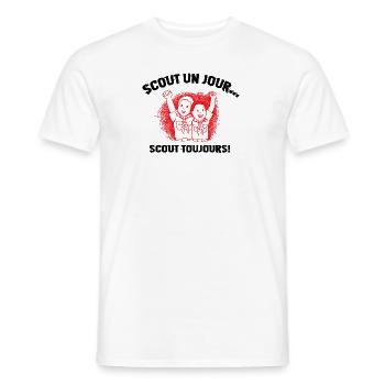 SCOUT EIN TAG SCOUT IMMER - Männer T-Shirt - Weiß - Vorne - AI Model Male 178 dark (178cm)