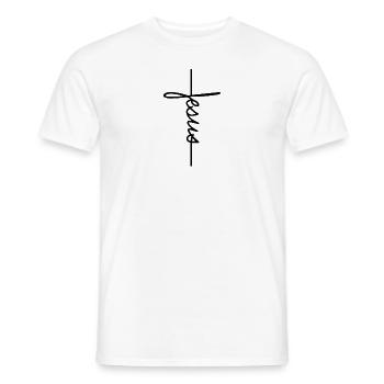 Jesus Bibel Geschenkidee - Männer T-Shirt - Weiß - Vorne - AI Model Male 178 dark (178cm)