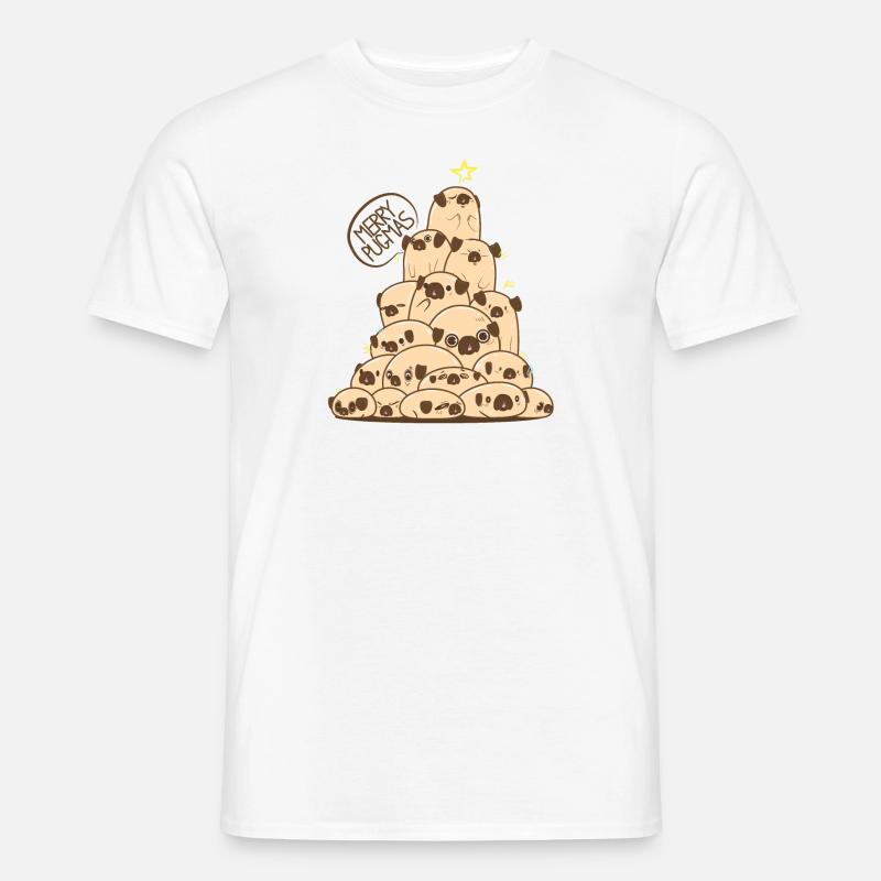 Hund Weihnachtsgeschenk Christbaum aus Welpen - Männer T-Shirt - Weiß