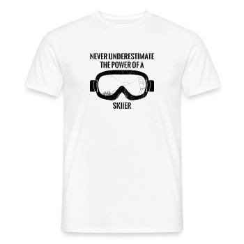 Sports d'hiver - Ski - Après-ski - Cadeau - T-shirt homme - blanc - Devant - AI Model Male 178 dark (178cm)