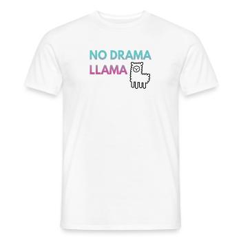 NO DRAMA LLAMA - No drama Lama - Men's T-Shirt - white - Front - AI Model Male 178 dark (178cm)