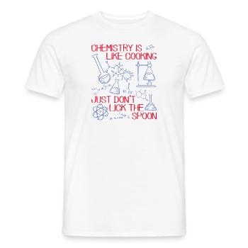 CHEMISTRY IS LIKE COOKING - Men's T-Shirt - white - Front - AI Model Male 178 dark (178cm)