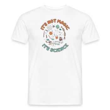 IT'S NOT MAGIC, IT'S SCIENCE - Men's T-Shirt - white - Front - AI Model Male 178 dark (178cm)