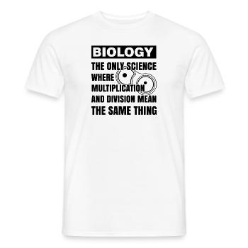 BIOLOGIE - MULTIPLICATION ET DIVISION - T-shirt homme - blanc - Devant - AI Model Male 178 dark (178cm)