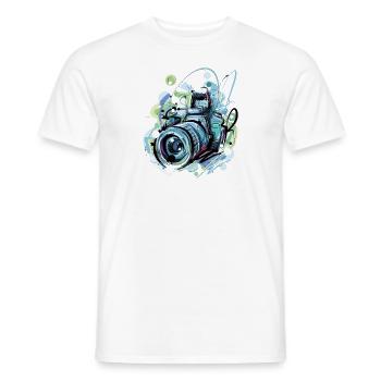 Camera Colorful Style - Men's T-Shirt - white - Front - AI Model Male 178 dark (178cm)